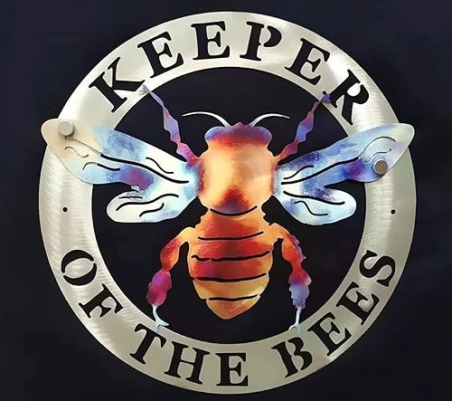Miniatura 5 de AABOFA Bee Keeper - Letrero de metal para exteriores, decoración de jardín de abejas para apicultor, regalos para decoración de patio (14 x 14