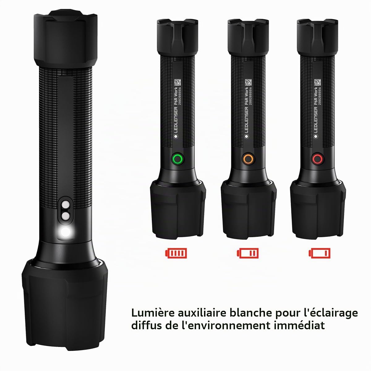 Ledlenser P7R Work Lampe torche rechargeable, 1200lm, 240m, étanche IP68 | Mise au point réglable, 219g, 60h d'autonomie, protection en caoutchouc, IRC élevé, pour mécaniques, électriciens | 2020