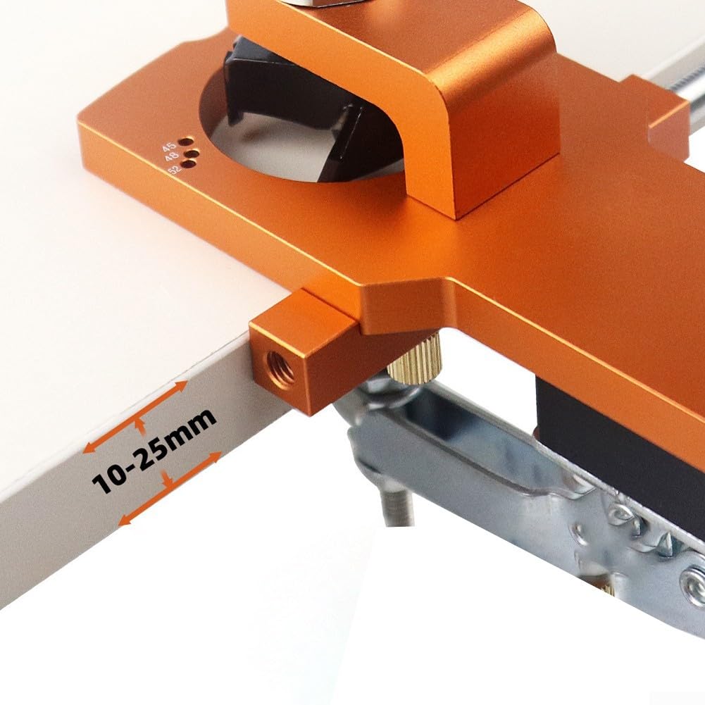 Tools Plus - Instalación de gabinete en 1025 mm de grosor, con abridor de posicionamiento de cadena para carpintería, adaptable, kit de plantilla de perforación de bisagra de 35 mm