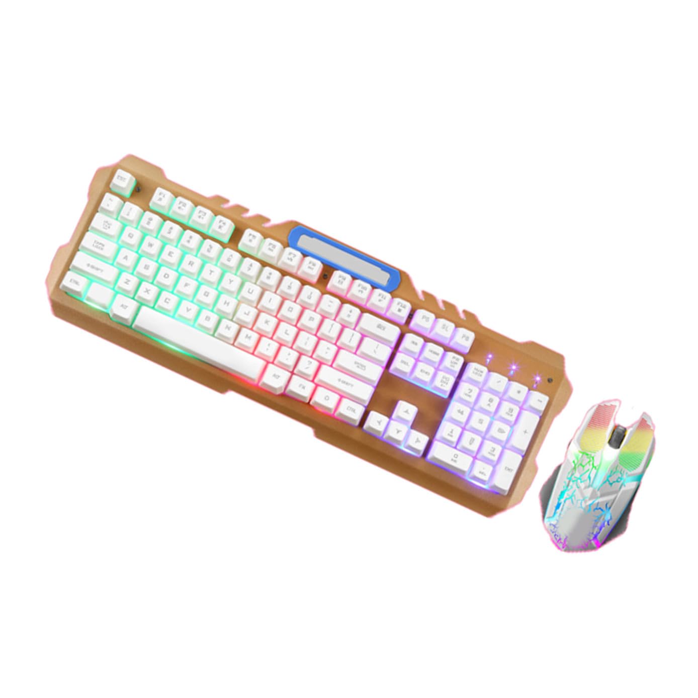 Set Tastiera Meccanica con Mouse USB Retroilluminato per Gaming