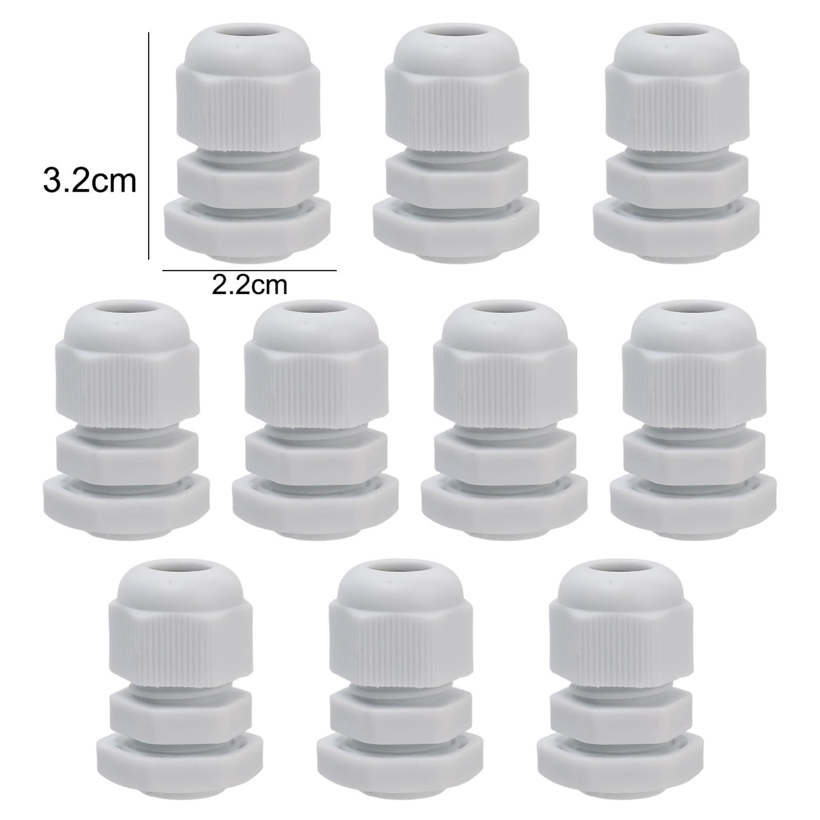 PG7 PG9 Impermeabile Ghiandola di Cavo 100pcs IP68 Nylon Connettore con controdado | IP68 impermeabile, PA66 nylon, controdado regolabile, da -40 °C a 100 °C, set da 100 pezzi
