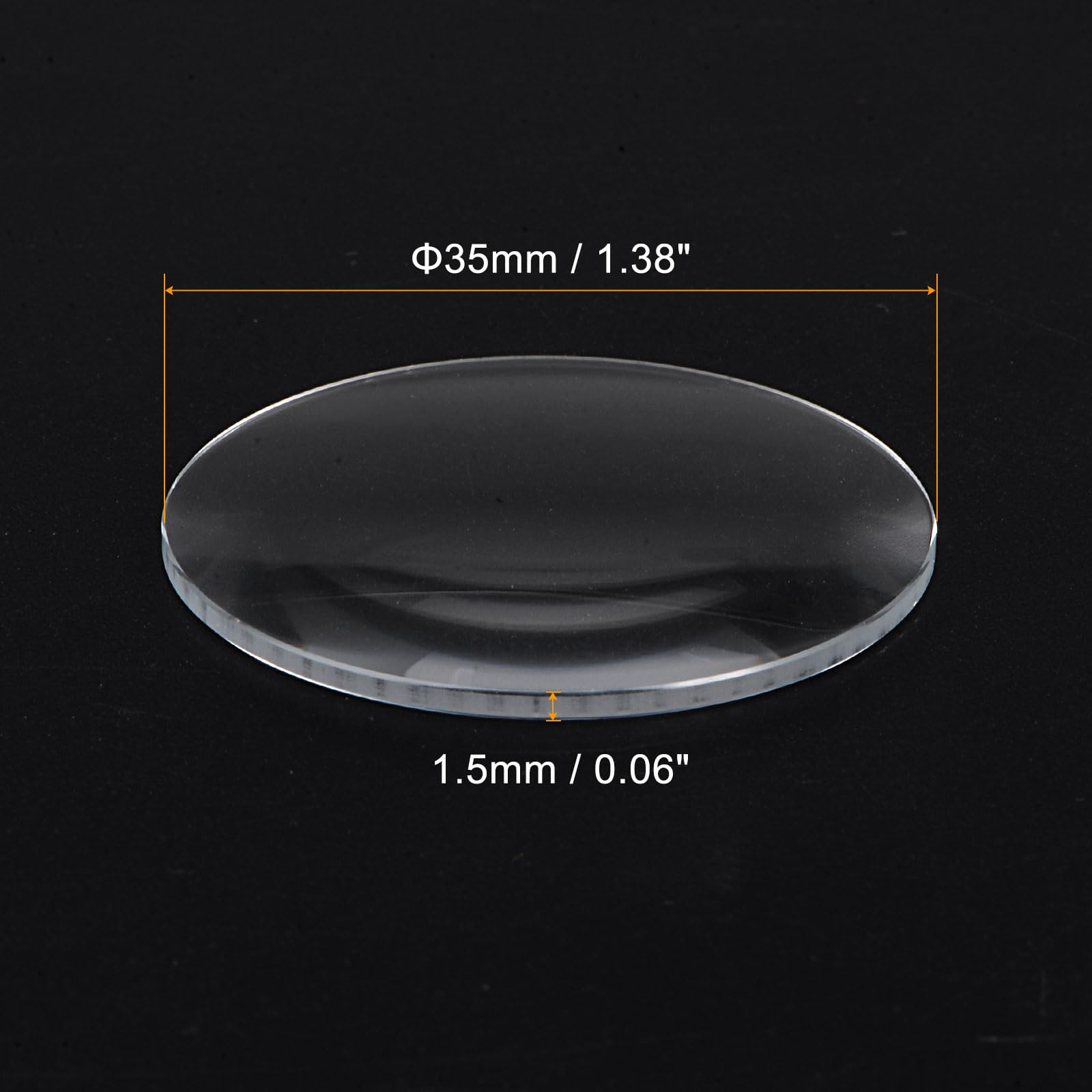 QUARKZMAN 12pcs Verre De Montre En Cristal, 37.5mm Lentille En Verre