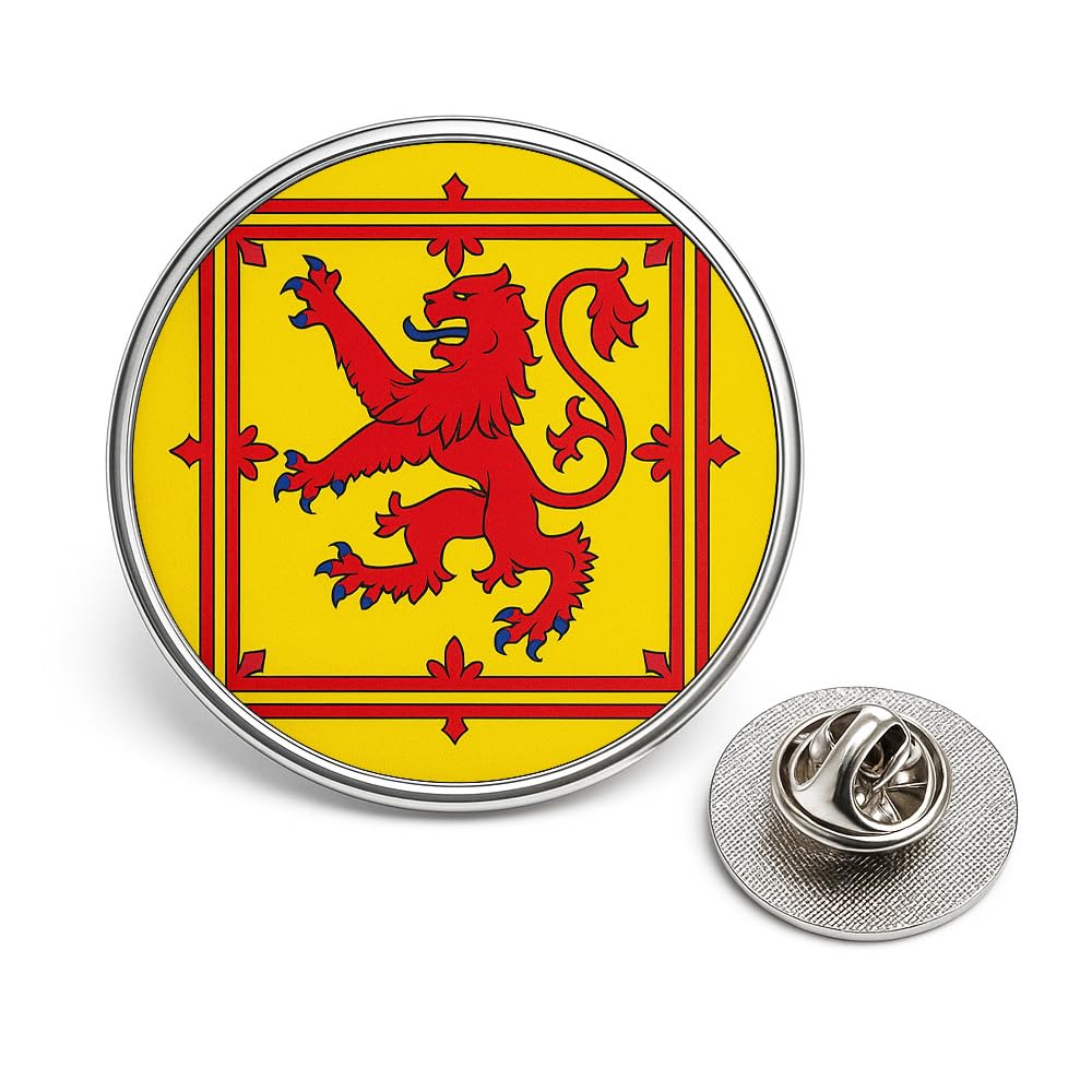 Scottish Pin Badge Scotland Flag Highland Cow Funny Scottish Sayings Pins Metal Lapel Badges for Scots Scottish Gift Souvenir Clan Tartan Designs Keep the Heid Stay calm Lion (Lion Rampant)