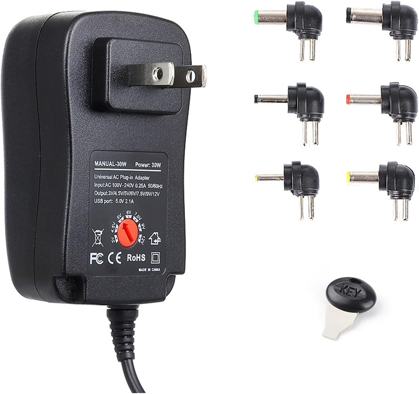 Multifunctional Adjustable Power Supply 3V-12V Power Supply 30W Power Adapter Monitoring Power LED Strip Power