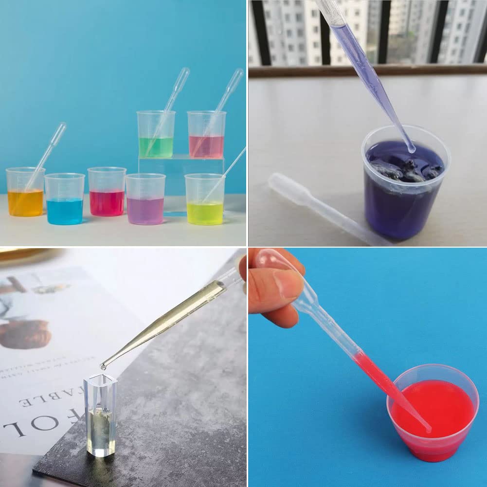 60 Stück 3ml/10ml Transferpipetten, Messpipette Wiederverwendbar Pipetten Einwegpipetten Durchscheinende Pipetten Dropper Kunststoff für Ätherische Öle, Wissenschaftliche Labors Acrylfarben.