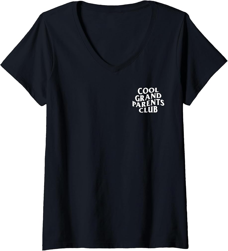 Womens Cool Grandparents Club Vintage For Grandpa Grandma Family V-Neck T-Shirt