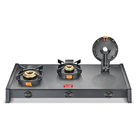 Prestige Svachh Glass Top Gas Stove (3 Burners) with Liftable Burners - GTSB-03