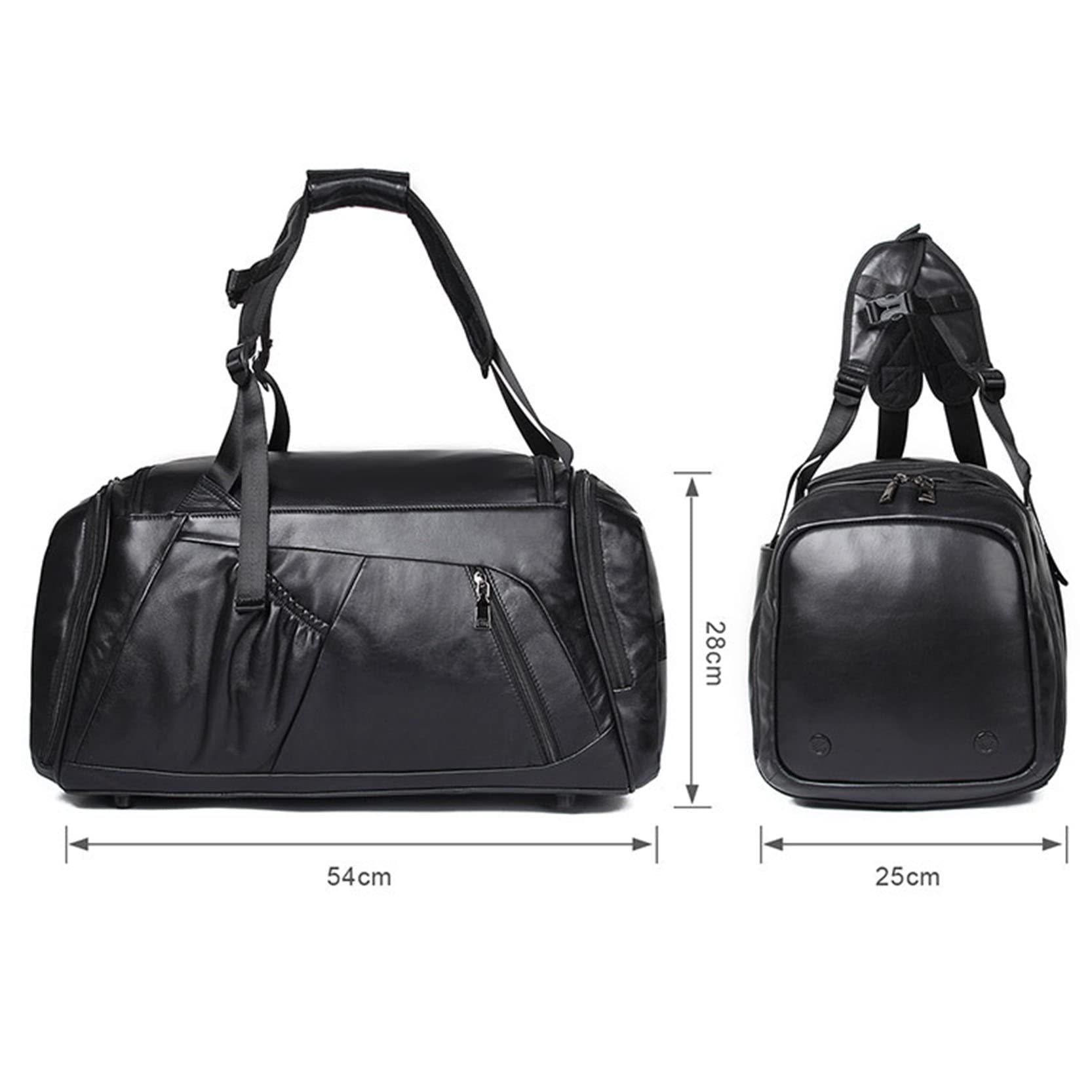 Hombre Bolso de Viaje de Equipaje Fin de Semana, Gimnasio de deportes bolsa con zapatos de tela de lana basta del compartimiento viaje Mochila Hombres Mujeres grande de piel Weekender noche a la mañan