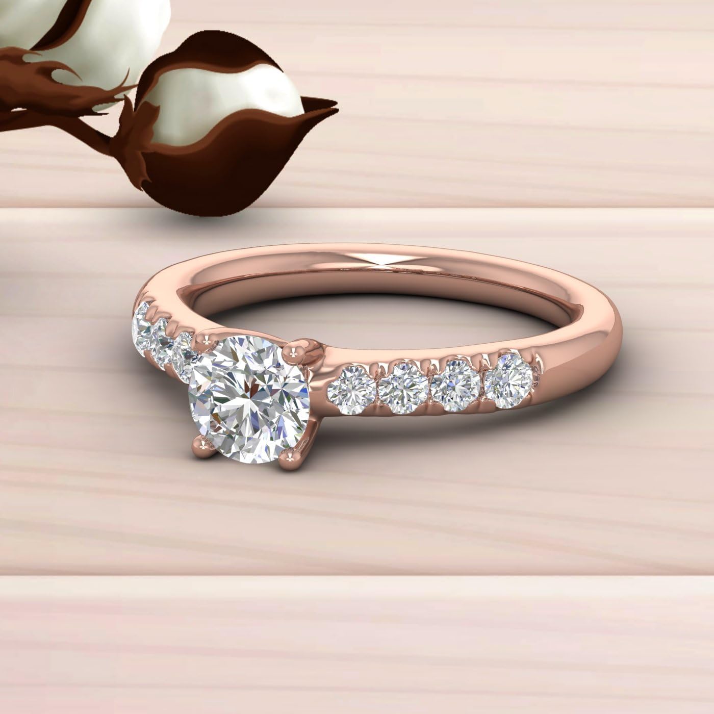 3/4 Carat Diamond Engagement Ring Band in 14K Gold