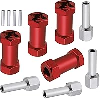 Vista 8 de Hobbypark - Paquete de 4 cubos de transmisión hexagonal de rueda de 0.472 in, acoplador combinador de aluminio de 0.591 in, extensión de Azul