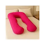 Almofada de Amamentação Impermeável Travesseiro de Corpo para Gestante 200 Fios Micropercal 120x60cm Ergonômico Cama Macio (Pink)