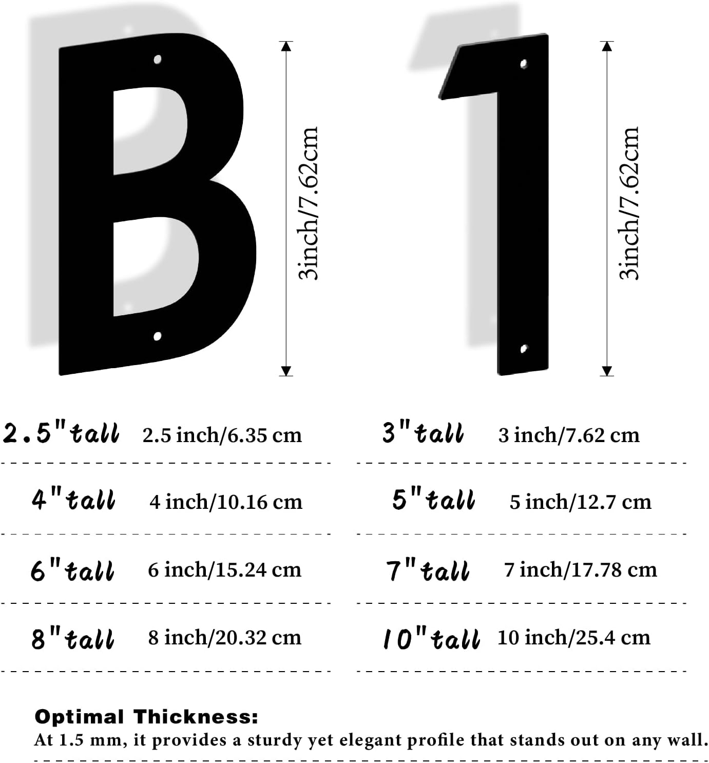 3 Inch Metal House Numbers Letters, Black House Address Numbers for Outside, Modern Metal Address Number Letters for Homes, Apartments, Farms, Office (2)