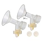 One-Piece Breastshield w/Valve, Membrane for Medela Breast Pumps (Pump in Style, Lactina, Symphony), 24 mm Standard breastshields; Replacement of Medela PersonalFit Breastshield (Medium 24 mm,