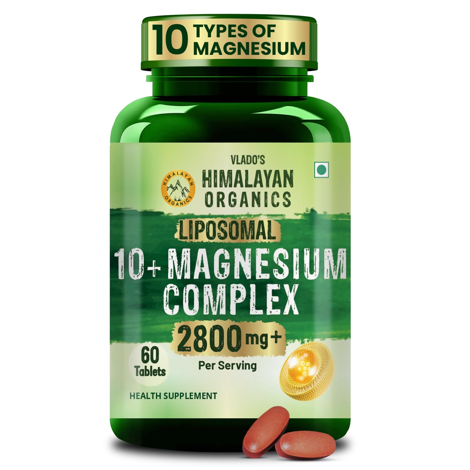 Vlado's Himalayan Organics 5X Strength Liposomal Magnesium Supplement - 2100mg+ with Chelated Magnesium Glycinate, Citrate, Oxide, Threonate, Aspartate & Triple magnesium Complex | For Sleep, Cramps, Recovery, Nerve & Muscle Function, Clinically Proven, 100% RDA - 120 Tablets — Amazon image 14