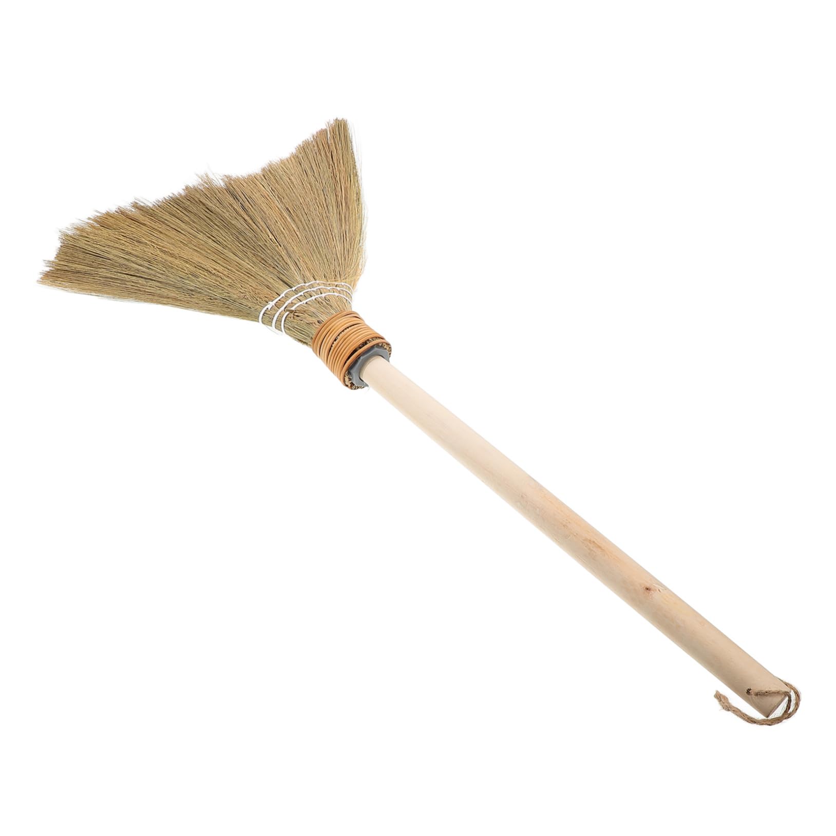 HOOTNEE Straw Broom Wood Broom Whisk Broom with Handle Small Natural Whisk Broom Hand Broom Whisk Sweeping Broom Indoor and Outdoor Broom Manual Broom Floor Sweeper Broom