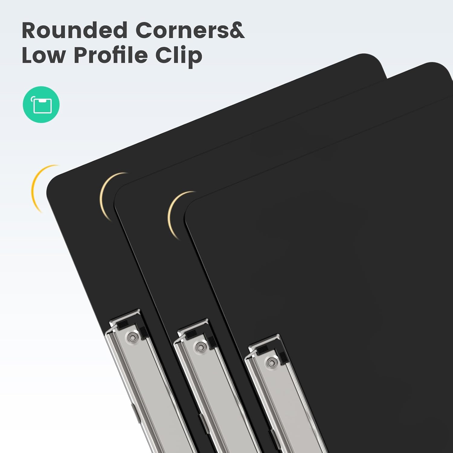 Horizontal Plastic Clipboards, Black Clip Board 8.5x11 for Classroom, Students, Kid, Size 9 x 12.5 in, Landscape Layout, Office & School Supply(Pack of 30)