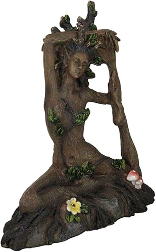 Miniatura 4 de Ebros Gift Celta Greenwoman Gaia Dryad Ent Nativa Tierra Diosa Meditación Yoga Paloma Zen Pose Figurilla Árbol de la Vida Criatura mística ser