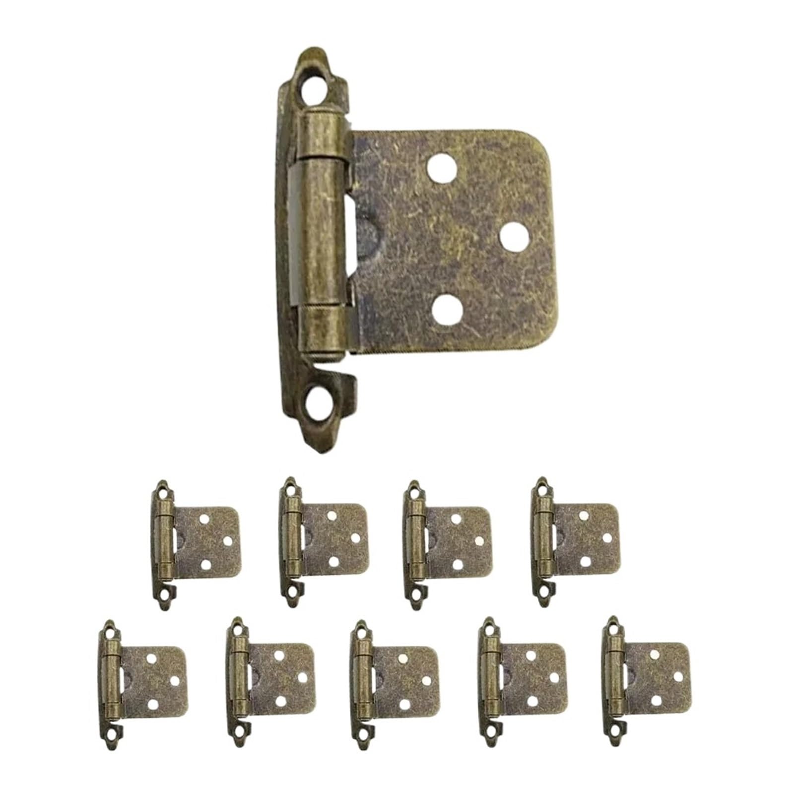 10pcs Cabinet Hinge Door Spring Hinges(Green Bronze)