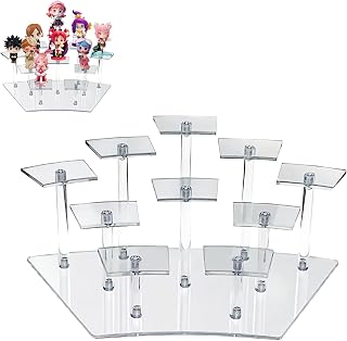 Exhibición de Acrílico,Soporte de Exhibición para Figuras,Pequeño Expositor Armario Organizador para Cosméticos y Coleccionables y Manualidades,Expositores de Escritorio para Perfumes (Transparente)