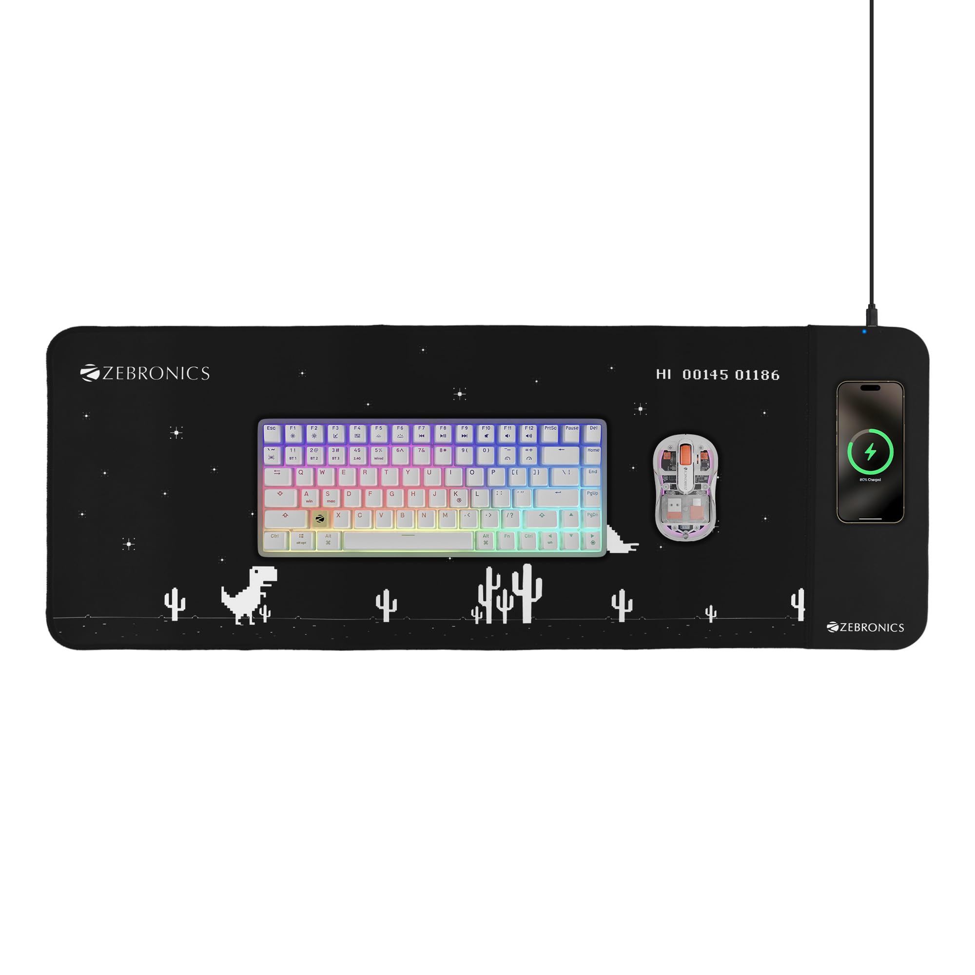 ZEBRONICS Blaze C, Gaming Mouse Pad, with 15W Fast Wireless Charging, Micro Weave Texture, Optimized for Speed Operation, 1.5m Type-C Cable, Reinforced Edges, Large Surface - 80.5 x 30 x 0.6 cm-image-15