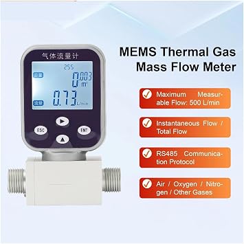 流量計、 MicroThermalガス流量計 デジタル質量流量センサー 圧縮空気 酸素 窒素 アルゴン メタン 産業用途Nitrogen-2-200L-min