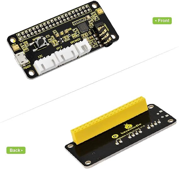 KEYESTUDIO ReSpeaker 2-Mic Pi HAT V1.0 for Raspberry Pi 4/4B, Raspberry Pi 3 3B+/2 2B