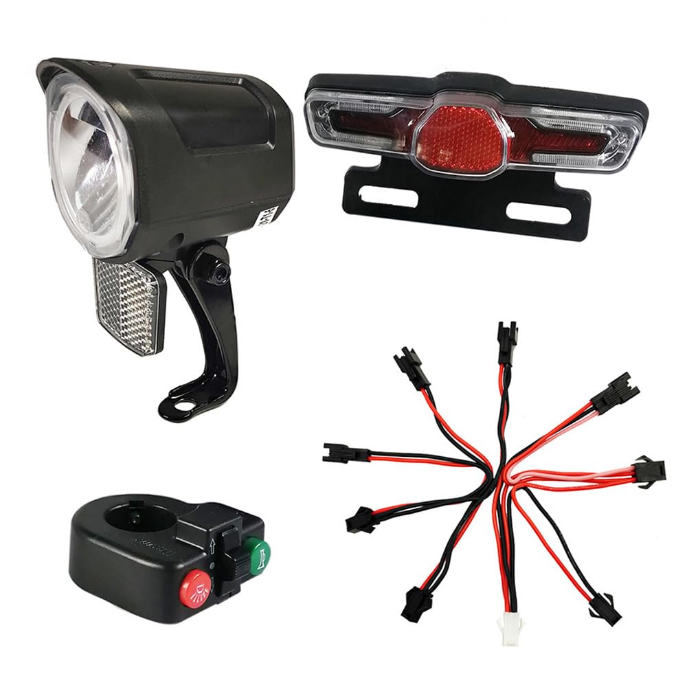 QD252 Electric Bicycle Lamp Set Lampada Anteriore Horn Tail Lamp Stop Lamp Turn Lamp Switch Accessori Elettrici Biciclette