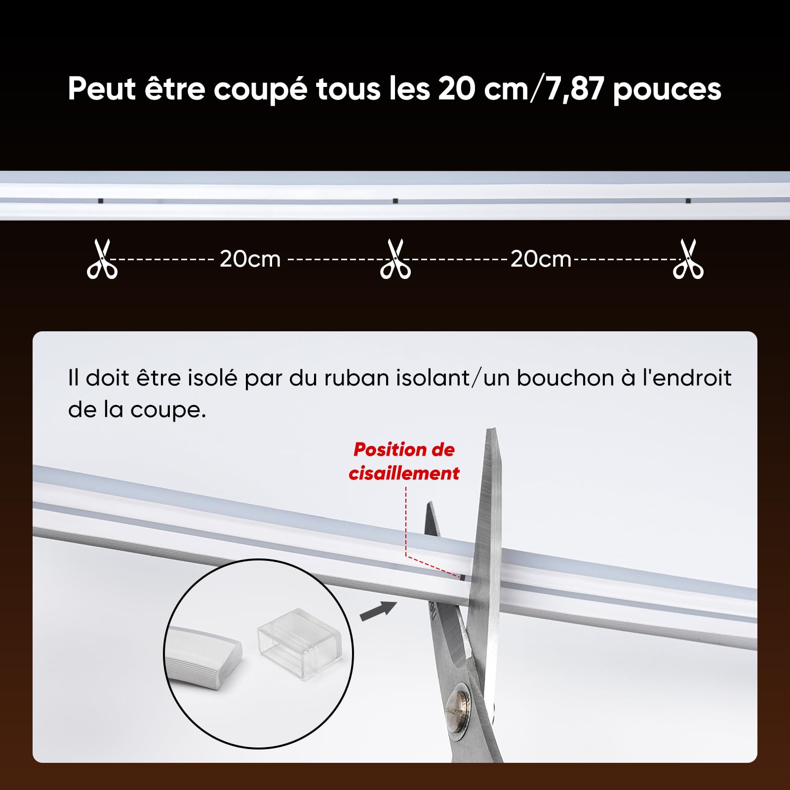 Shine Decor Neon Ruban LED 10m, 230V Bande lumineuse, IP65 Etanche, 10W/M, 350LM/M, 120 leds/m Neon LED Strip pour Décoration Maison Cuisine Jardin Eclairage LED (Blanc Chaud)