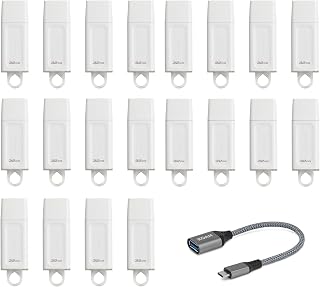 Kingston 32GB USB 3.2 DataTraveler Exodia Flash Drive (White, 20-Pack) with USB-C Adapter Bundle (21 Items)