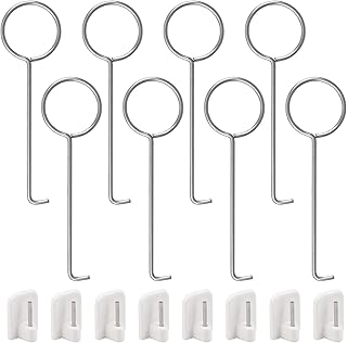 Drain Grid Puller, 8Pcs Steel Drain Key Lifting Hooks with 8Pcs Self-Adhesive Hooks Shower Drain Removal Tool for Kitchen Bathroom Drain Grate