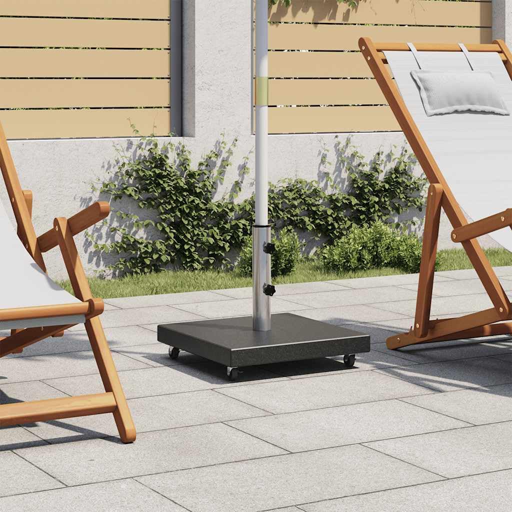 Tomostar Pied de Parasol avec roulettes, Support Socle de Parasol Base de Lestage Granite 30 kg Carré Noir