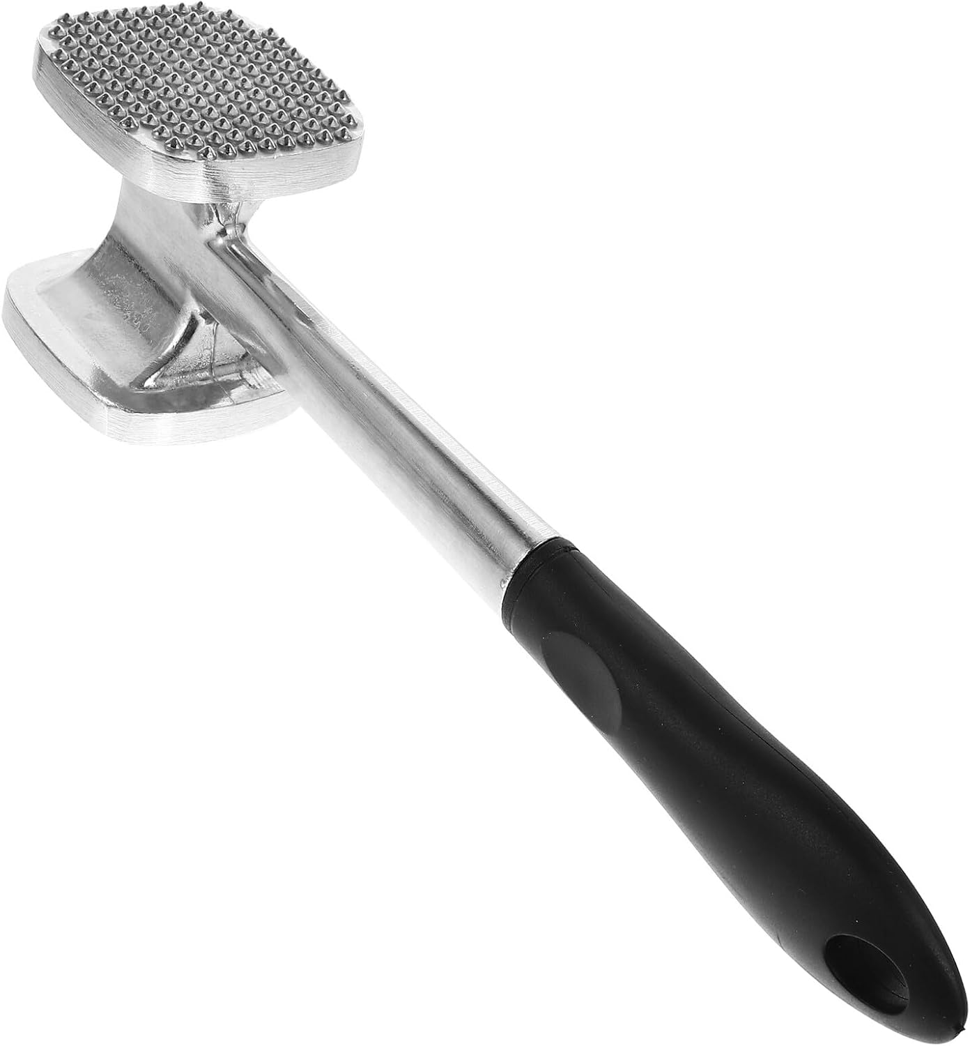 Ipetboom Double-sided Aluminum Meat Tenderizer Mallet with Non-slip Rubber Handle Kitchen Gadget for Steak Beef Poultry Walnut Shell Cracking Cooking Tool for Left and Right Handed Users