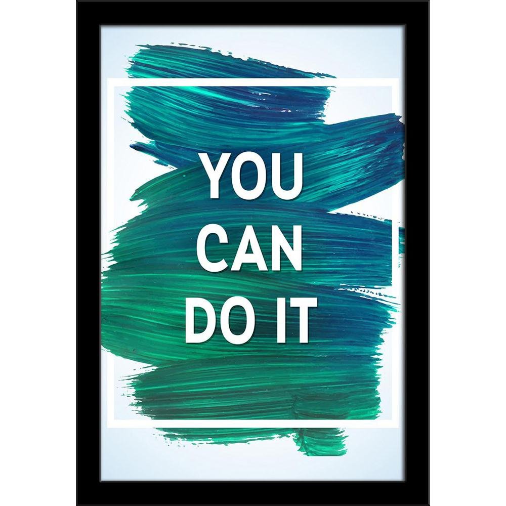 ArtzFolio You Can Do It D2 | Paper Wall Poster Black Frame with Acrylic Glass | 9 x 13 inch (23 x 33 cms)