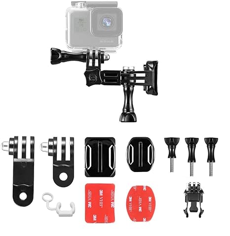 Action Pro Side Mount Kit Compatible with Gopro-13/12/11/10/9/8/7/6/5/4/3+/3/Insta 360/Yi/SJCAM and Eken Action Camera