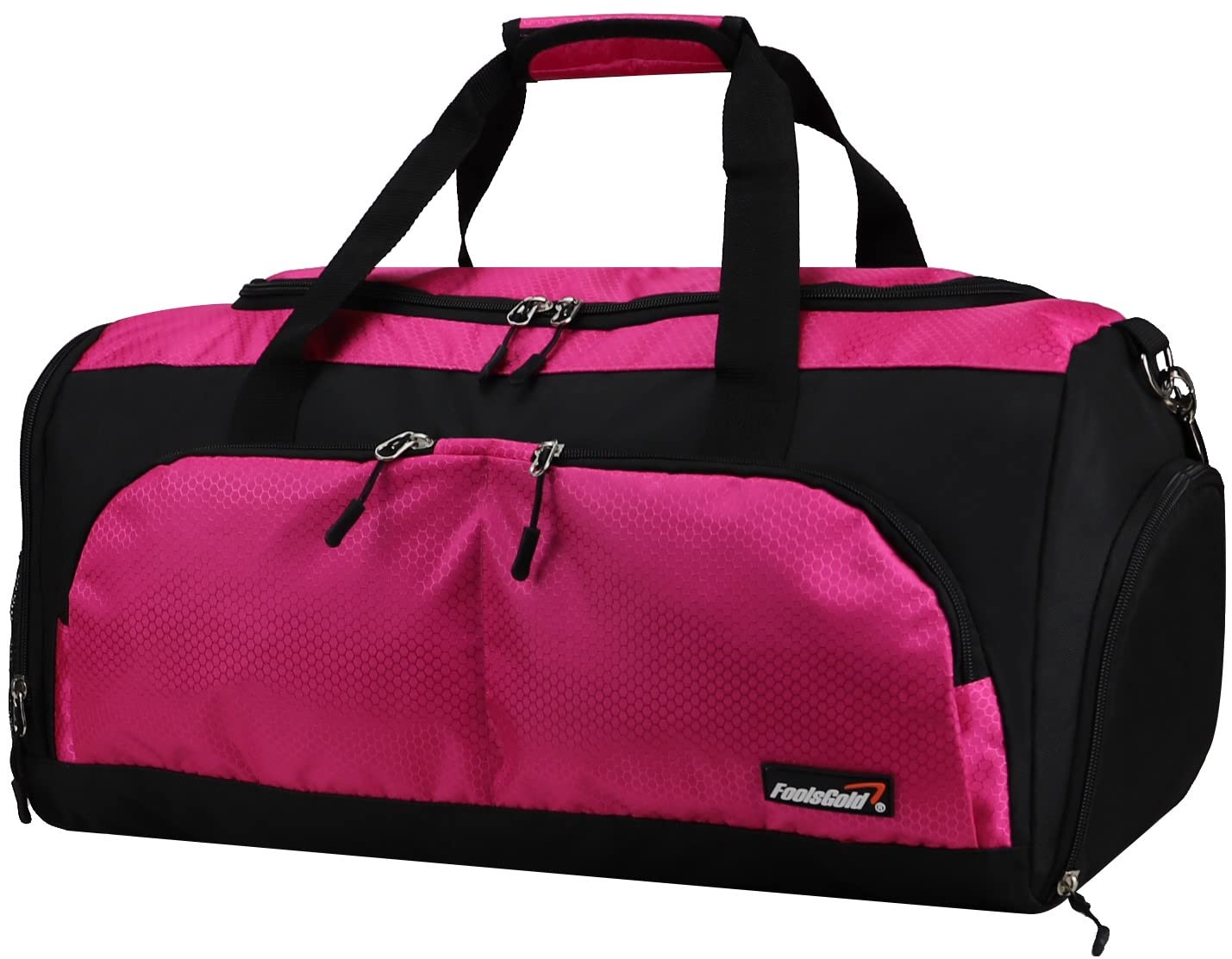 foolsGold Gym Duffle Bag with Shoe Compartment, Large Sports Holdall with Multiple Pockets, Fully Lined Interior
