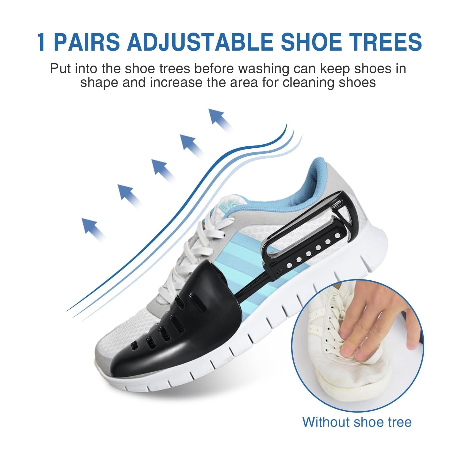 Teletrogy 2 Sacchetti per Scarpe Lavanderia con Tendiscarpe Regolabili, Sacchetto Scarpe con Cerniera Nascosta, Riutilizzabile e Anti-deformazione Bianca