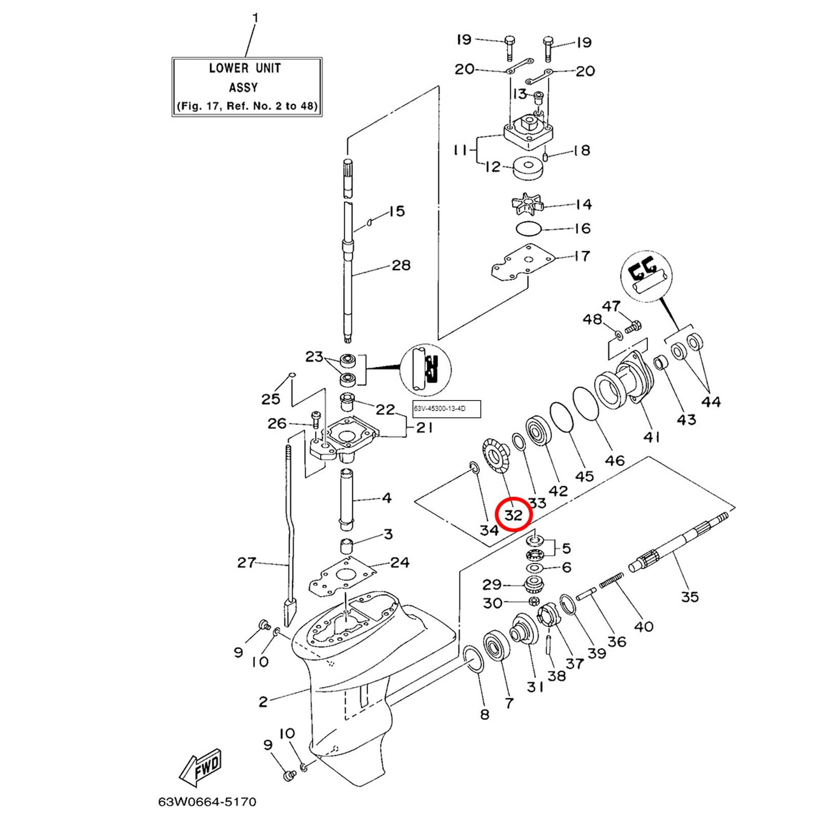 Akozon Kit Retromarcia Fuoribordo 66E7-45560-01 63V-45551-00 6E7-45571-00 per Parti del Motore a Motore per Barche 4 Tempi
