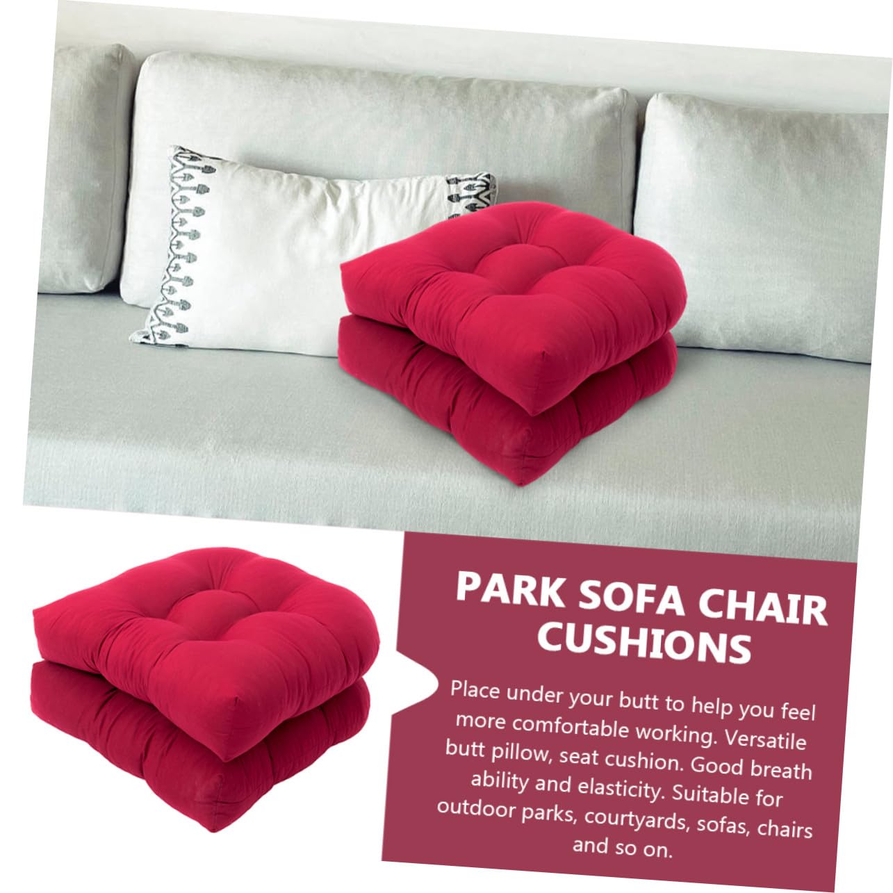 NUOBESTY 2pezzi Cuscini Per Sedie in Vimini Forma Di u Da Cuscini Decorativi Per Sedili Da Esterno e Interno Imbottitura Confortevole Per Poltrone Da Giardino e Divani in Rattan