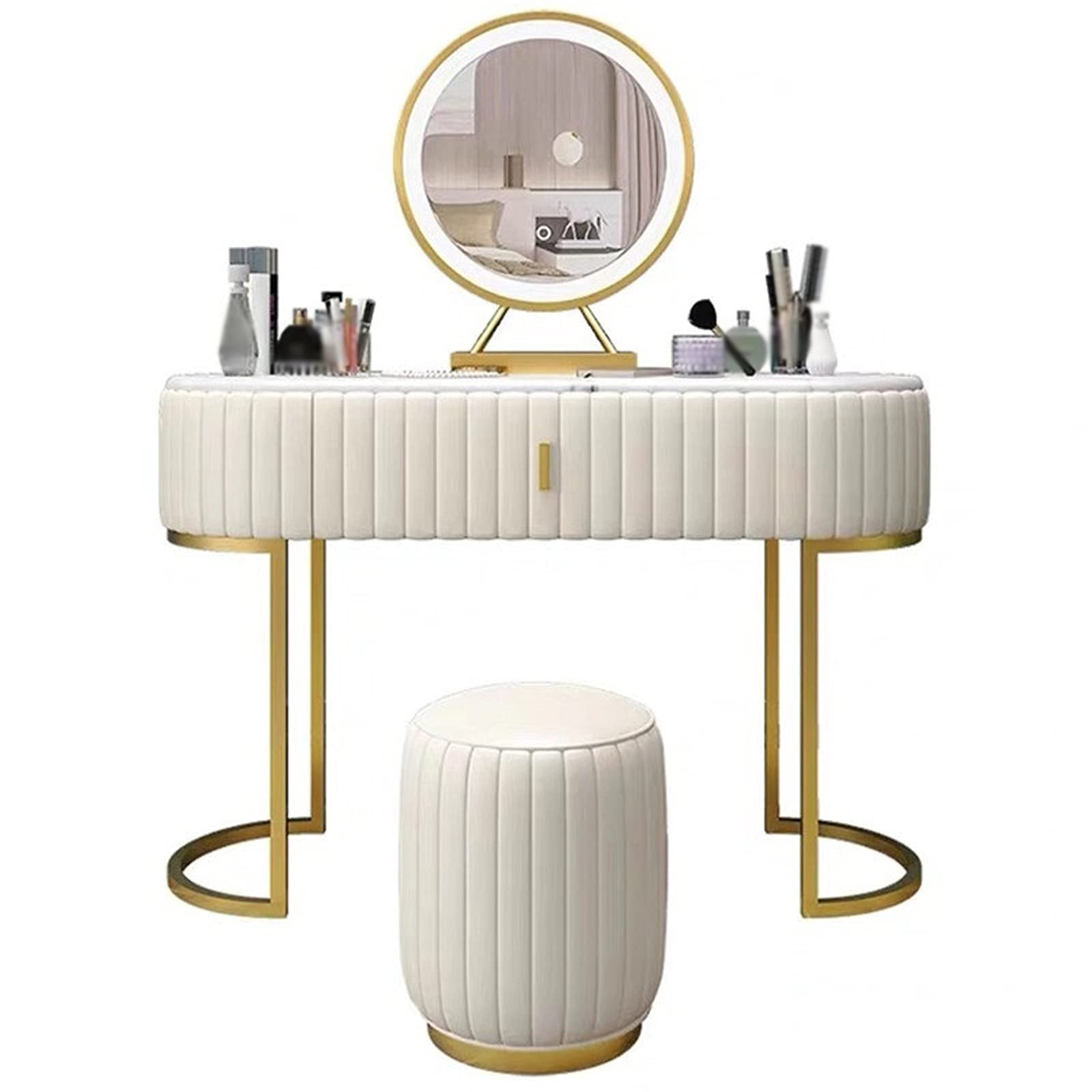 CGCSYZ Vanity Desk White ?Luxury Nordic Dressing Table Home Dressers Modern Dressing Cabinet Bedroom Furniture Vanity Dressing Table with Drawer Makeup Dressing Table (White 100cm)