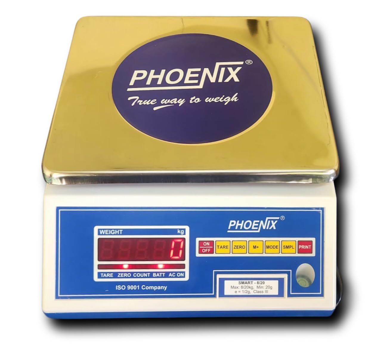 Onetrack Phoenix Smart Series-20Kg Table Top Digital Weighing Scale(Dual Display),Black