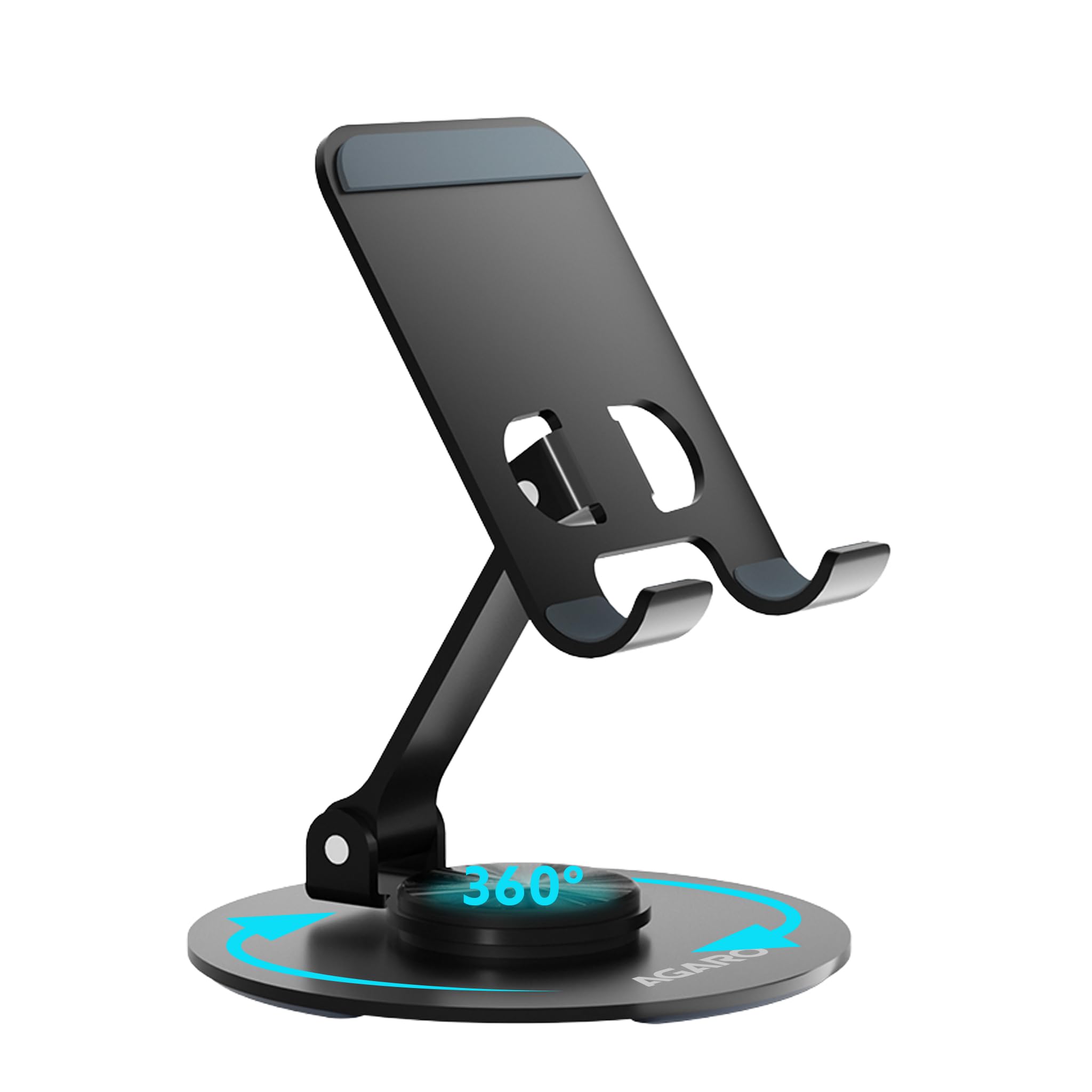 AGARO Revolving Mobile Stand – 360° Rotating & Adjustable Phone Holder with Adjustable Height & Angle, Foldable, Sturdy Metal Body, Anti-Slip Base, Universal Stand for Smartphones & Tablets-image-34