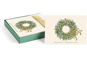 Papyrus Christmas Cards Boxed 16-Count with Gold Foil Envelopes