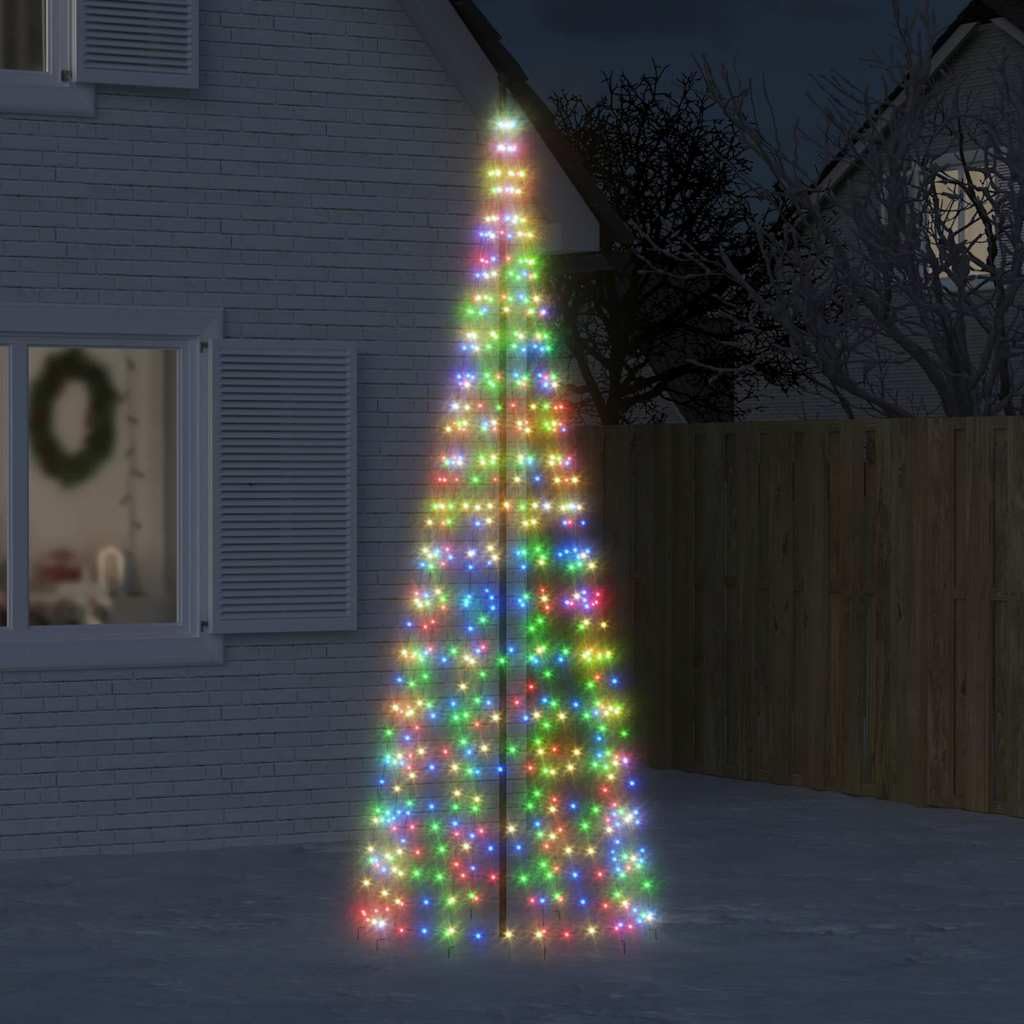 LED-Weihnachtsbaum 550 LEDs Mehrfarbig 300 cm Weihnachtsbeleuchtung für Außen Innen Garten Balkon Terrasse Fassade mit 8 Lichteffekten, energiesparend, wetterfest, inkl. Fernbedienung