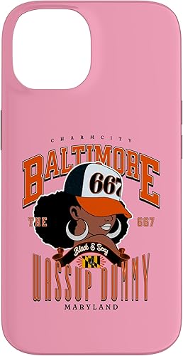 Miniatura 4 de iPhone 15 667 Area Code Baltimore Maryland Flag Blaq Girl Bmore Pride Case