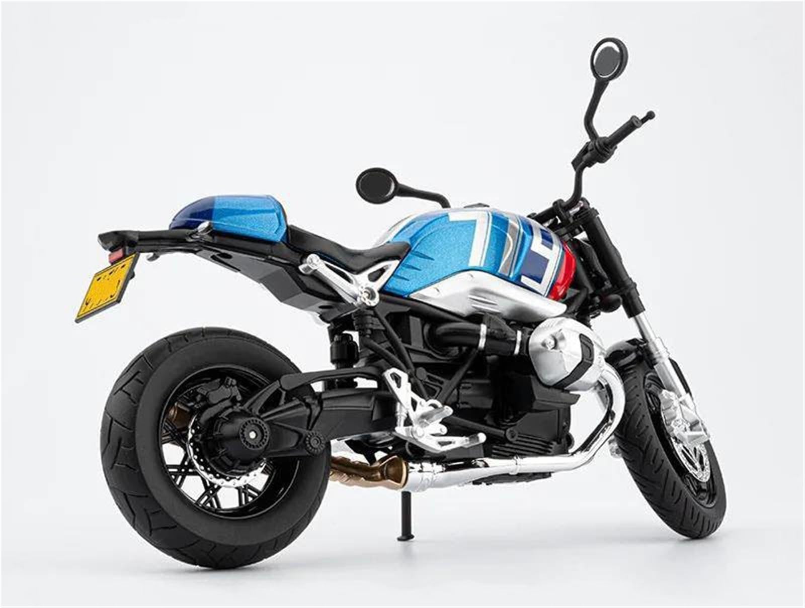 Modello in Scala Modellino Pressofuso Statico in Scala 1:9 per BMW R Nine T, Collezione di Modellini Motociclette in Lega(Blue)