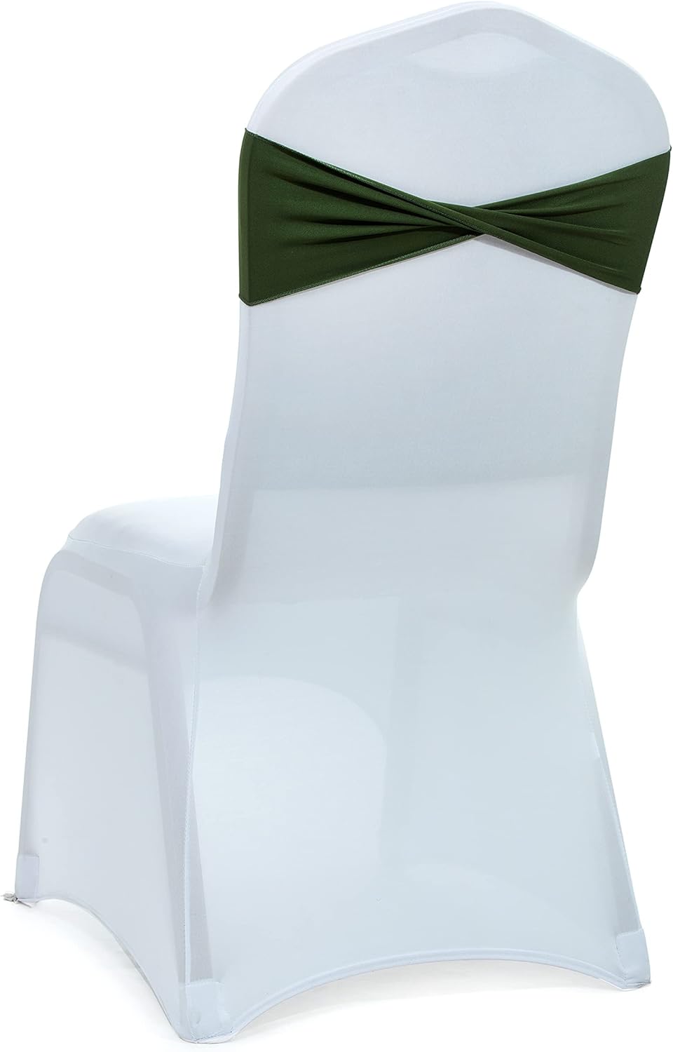 MDS Pack of 250 PCS Spandex Wedding Chair Bands Sashes Bow Tie for Wedding Decorations - Olive Green
