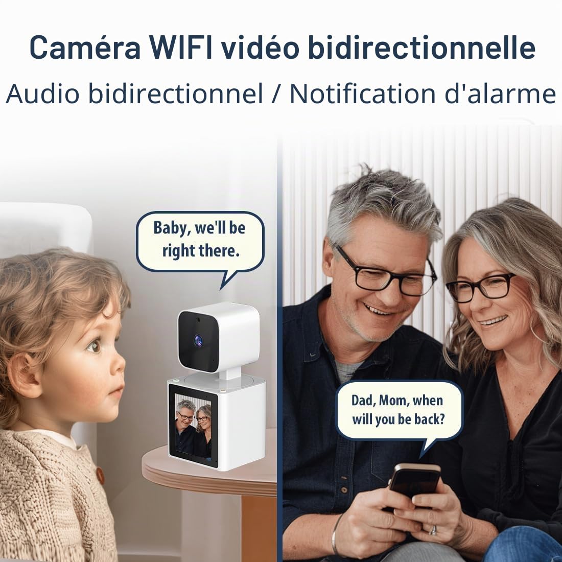 CS10 Caméra de sécurité d'intérieur pour Animaux domestiques 1080p avec vidéo bidirectionnelle, Moniteur pour Personnes âgées/bébé/Nounou/Animal de Compagnie/Chien avec Application, caméras