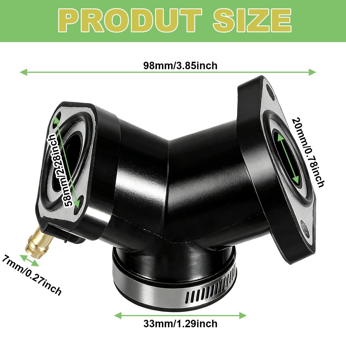 Adaptateur de collecteur d'admission pour carburateur de moto pour Yamaha XV 250 XV 125 Virago XV 240 V Star 250 Route 66 XVS125 Moteur 1988-2011 2UJ-13586-00 4RF-13586-00 4RF-13586-01