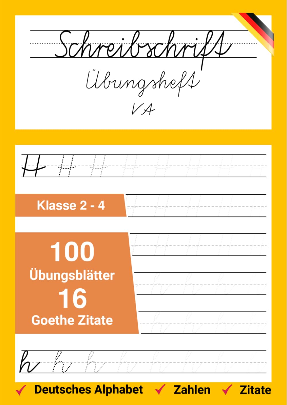 Schreibschrift Übungsheft VA: Vereinfachte Ausgangsschrift mit Goethe-Zitaten leichtgemacht (Der deutsche Schriftschatz) (German Edition)      Paperback – July 27, 2021