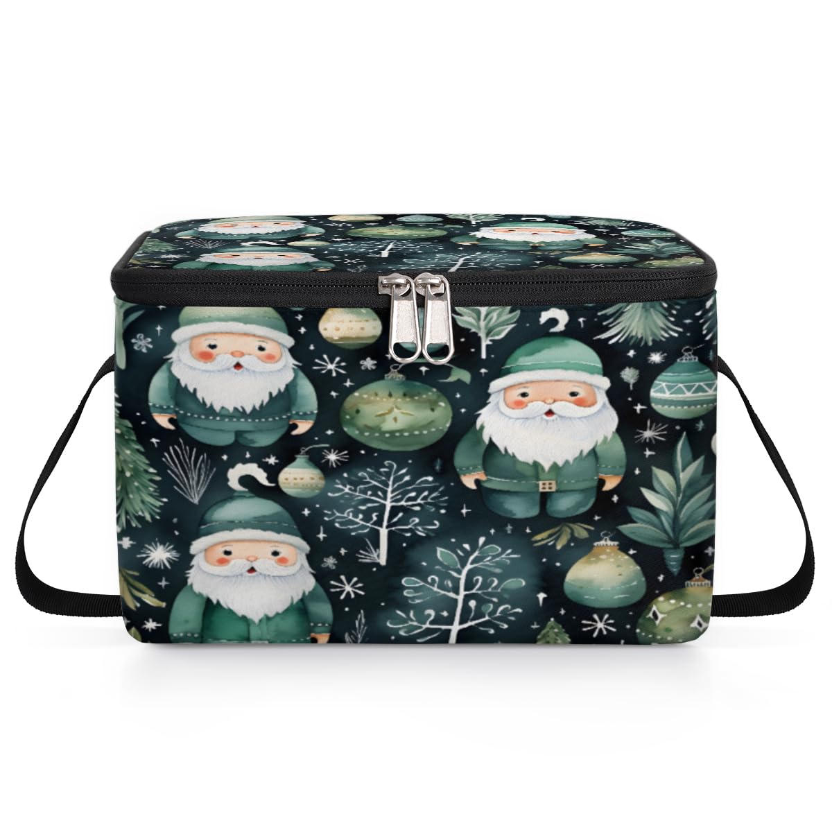 GzLeyigou Christmas Xmas Santa Claus Lunch Bags for Women Men 9 Cans, Hot & Cold Food Delivery Bag Insulated Grocery Bag Insulated Lunch Box Cooler Bag for Office Work Picnic Beach